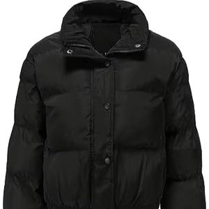 Vente en gros manteau d'hiver court matelassé de haute qualité pour femmes col montant veste zippée vêtements d'extérieur en tissu de toile durable - Product Image 1