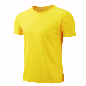 Personalizado verano fresco transpirable poliéster ropa de alta calidad de color sólido entrenamiento Gimnasio Deportivo cuello redondeado camiseta personalizada hombres - Product Image 1
