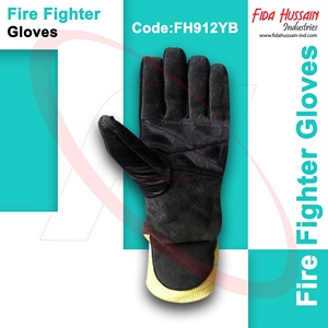 Fida Hussain Industries Guante de bombero de la mejor calidad Cuero de vaca dividido con guantes de cuero de humedad Barer de Pakistán - Product Image 4