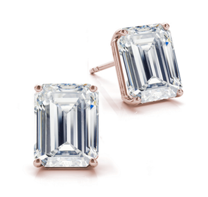 ทอง14K สี่ง่ามคลาสสิกมรกตตัดเพชรต่างหูเหมาะสำหรับแบรนด์เครื่องประดับขายส่งและผู้ขายที่สง่างาม - Product Image 2