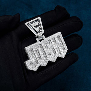 Premium Moissanite Diamant Clouté Véritable Or Blanc Josh Hip Hop Pendentifs Offre Spéciale Rue Rappeurs Mode Main leb cultivé Argent - Product Image 2