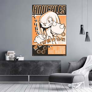 Affiche murale style moderne Knuckles : Pas de temps pour les jeux, en toile - Product Image 1