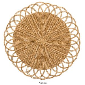 Farmhouse Woven <b>Round</b> <b>Placemats</b> Natural Hand-Woven Water Hyacinth <b>Placemats</b> Rattan <b>Placemats</b> - Product Image 3