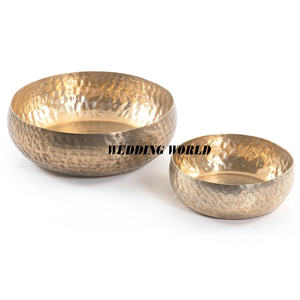 Ensemble de deux bol à chocolat argent fini à la main bol sucré forme ronde décoratif luxe nouveau bol à chocolat en métal - Product Image 3