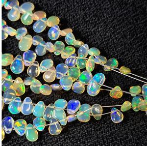 Super Multi Fire Ethiopian Welo Opal Gemstone Smooth Pear Shape Flashy <b>Stone</b> <b>Beads</b> for Jewelry Making - Product Image 3