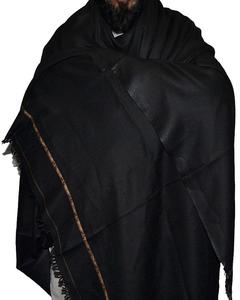 Vente en gros 2022 Écharpes longues en laine noire personnalisées pour hommes, en laine de Cachemire, vêtements d'hiver, écharpe décontractée en tricot pour hommes, musulman - Product Image 1