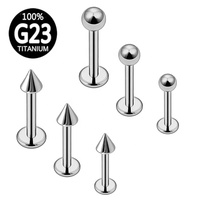 Lot de 3 Piercings Coniques Sphériques en Titane G23 (6/8/10mm) pour Nez, Lèvre et Oreille - Vente en Gros