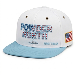 Casquette Snapback Premium Personnalisée à 6 Panneaux, Visière Plate Bleu Ciel, Toile Broderie 3D, Mode Sportive Unisexe, Marque Privée OEM ODM, Faible Coût - Product Image 2