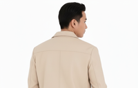 Manteau en acrylique mi-long à col montant, à bouton simple, réversible, anti-froissement, écologique, pour homme, nouvelle collection automne-hiver