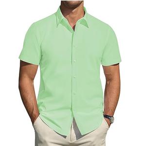 Camisa de Franela para Hombre, Cuello Cuadrado, Poliéster/Algodón, Cierre de Cremallera, Antiarrugas, Colores Sólidos, Mangas Largas, Transpirable, Secado Rápido, Ecológica - Product Image 1