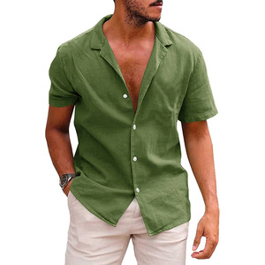 Wholesale Custom Men <b>Shirts</b> 100% Organic Cotton Poplin Breathable V-neck Casual <b>Shirt</b> <b>Half</b> <b>Sleeve</b> for Men - Product Image 6