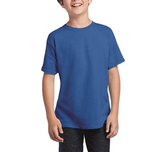 Nuevo diseño de gran tamaño niñas camiseta Color sólido 100% algodón transpirable ropa de moda para niños precio de fábrica al por mayor - Product Image 1