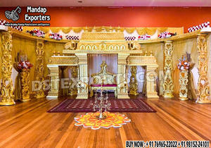 Grand Mariage Tamilien Kanyadanam Mandap Configuration de Mariage Indien du Sud Manavarai Mandapam Mariage Traditionnel Manavarai Mandap USA - Product Image 4