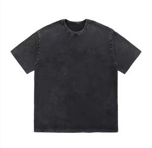 T-shirt en coton délavé à l'acide unisexe de haute qualité T-shirt à col rond décontracté et lourd avec lavage minéral OEM surdimensionné - Product Image 2