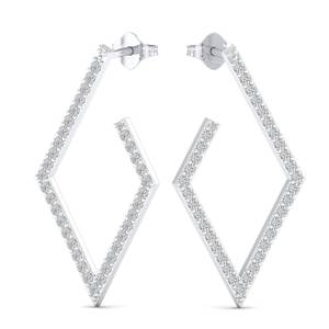 ต่างหูเพชรเลี้ยงในห้องปฏิบัติการ 0.84 กะรัต ชุบทอง 14K เงินแท้ 925 ดีไซน์ REYES สำหรับผู้หญิง ของขวัญสุดหรู เครื่องประดับชั้นดี - Product Image 2