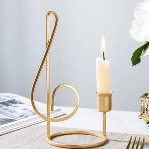 Candelabro de Metal Floral de Color dorado personalizado para decoración del hogar para hoteles, restaurantes, forma única para ocasiones festivas - Product Image 4