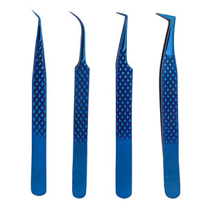 Bel ensemble de 4 pinces à cils couleur bleue multi-fonctions durables et précises pour un usage en salon et à la maison - Product Image 5