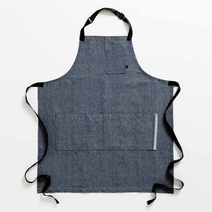 Tablier à bavette de salon de coiffure en denim professionnel personnalisé sans manches avec poches - Product Image 2