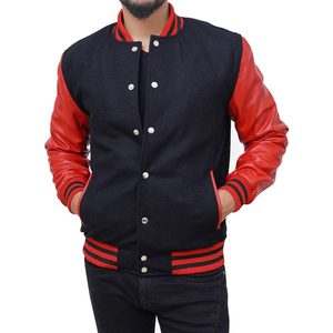 Chaqueta Varsity de Alta Calidad para Hombre 2026, con Logotipo Personalizado, Mangas de Cuero, Estilo Urbano, Chaqueta Letterman de Moda - Product Image 1