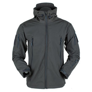 Waterproof Outdoor <b>Windbreaker</b> Men <b>Camping</b> Hiking Hooded Jacket Camouflage Zipper Bag 100% Polyester Digital Print - Product Image 4