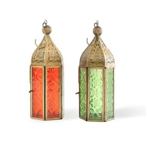 Lanternes à bougie en métal marocain en nickel noir avec verre coloré pour les fêtes de mariage décor de jardin Mini lanternes - Product Image 5