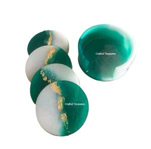 Custom Resin <b>Coaster</b> Set with Golden Accent Handmade Epoxy <b>Drink</b> <b>Coasters</b> Tea and Beverages at Wholesale Prices - Product Image 6