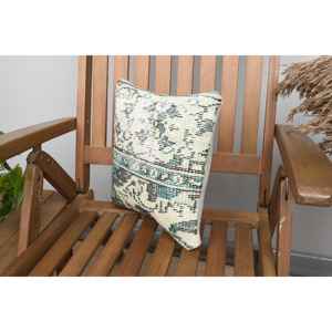 Luxury 18x18 Beige Kilim <b>Patchwork</b> Wool Pillow 12x12 Inch Rustic Floral Print <b>Throw</b> Pillow for Bedding Floor Portable Woven - Product Image 3