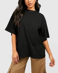 Meilleure qualité à manches courtes 100% coton mode féminine prix de gros meilleure qualité femmes t-shirts Ever Day Wear couleur noire - Product Image 1
