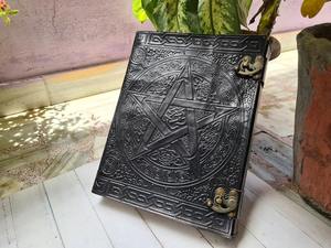 Diario Grande de Cuero Celtic Star con Encuadernación Cosida con Hilo y Diseño de Pentagrama - Product Image 5