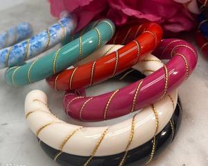 Brazalete de resina con abalorio Simple clásico para mujer, cuentas hechas a mano, joyería de fiesta, collar y brazalete para mujer - Product Image 1