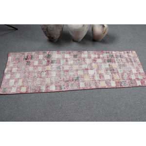 พรมวินเทจสไตล์ตุรกี ขนาด 2x5.9 ฟุต พรมลายดอกไม้สีแดงขาว - Product Image 3