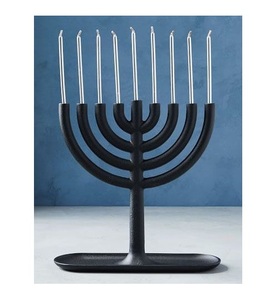 Best Quality Handmade 9-Candle Holder Menorah Hot Selling Black Metal Table Decoration for Home Dining Weddings for Easter Decor - Product Image 1