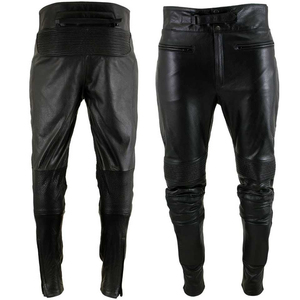 Nouveau automne hiver porter en gros mode homme pantalon en cuir en cuir véritable hommes pantalon peau de mouton pantalon en cuir noir - Product Image 2