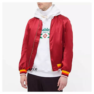 Chaqueta Bomber Unisex Ligera de Satén con Logotipo Personalizado Estilo Varsity con Decoración Bordada Chaqueta de Béisbol de Invierno para Hombres - Product Image 3
