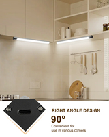 Lampe de nuit à détecteur de mouvement LED 2200 mAh, rechargeable, intelligente, sans fil, en alliage d'aluminium, pour bureau, chevet, protection des yeux