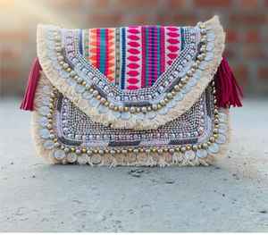 Sac à main bohème multifonctionnel en gros pour femmes, sac à main bohème fait à la main, écologique, pour les fêtes et les mariages - Product Image 1