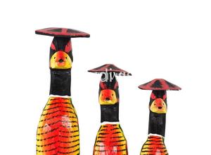 Lot de 3 figurines de canard colvert en bois peint, décoration intérieure/extérieure personnalisable, vente en gros - Product Image 6