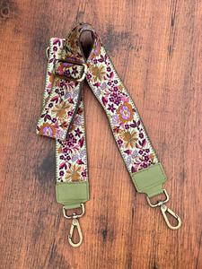 Correa de bolso Banjara de cuero de gamuza más vendida, correas de monedero cruzadas bordadas, correa de guitarra de repuesto Bohemia Floral para mujer - Product Image 5