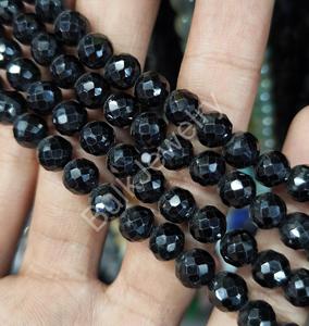 Bolas Redondas Facetadas de Ónice Negro de 8 mm, Bolas Redondas de Ónice, Piedras Preciosas Sueltas, Suministros para Collares de Cuentas, Collar de Joyería - Product Image 2