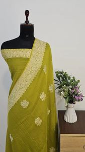 Luxury Handcrafted Pure Tassur Kadhwan Banarasi Saree Handwoven Exquisite Traditional Detailing Quick Dry Sun Protection Party - Product Image 4