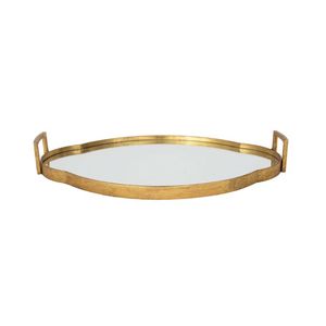 Antique Metal And <b>Mirror</b> <b>Tray</b> <b>With</b> Ornate Frame And Gloss Finish Great For Traditional Rooms Or Retro Styling - Product Image 3