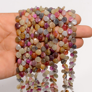 Cuentas de zafiro, cuentas lisas con forma de corazón de zafiro múltiple, cuentas de piedras preciosas de zafiro múltiple, cuentas de zafiro múltiple para la fabricación de joyas - Product Image 2