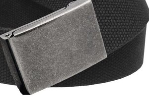 เข็มขัดหนังแท้สีดำทำจากผ้าฝ้ายโพลีเอสเตอร์100% - Product Image 2