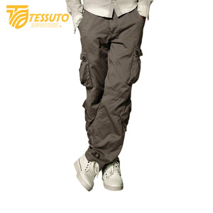 Pantalones cargo de algodón 100% de alta calidad para hombre, pantalones largos para exteriores, estilo deportivo informal táctico, liso, teñido, de lana media, bajo MOQ - Product Image 6