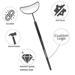 Espejo para Extensión de Pestañas, Espejo de Media Luna de Acero Inoxidable, Espejo para Pestañas, Herramientas para Pestañas de Bahasa Pro - Product Image 2