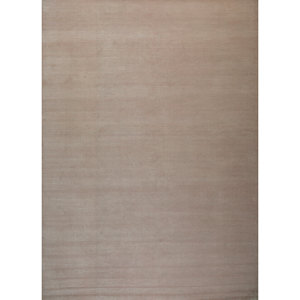 Basis Beige & <b>Brown</b> Striped Hand Loom <b>Wool</b> & Viscose Rug for Home Hwv-2000 - Product Image 1