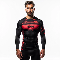 Maillots de protection personnalisés sublimés en gros pour MMA, équipement sur mesure pour les sports de combat, la gym, l'entraînement et la performance athlétique