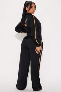 ชุดเสื้อผ้า2ชิ้นสำหรับผู้หญิงชุดวอร์มแขนยาวผ้าคอตตอนเนื้อนุ่มคุณภาพพรีเมียมสำหรับผู้หญิงดีไซน์แบบครอป - Product Image 3