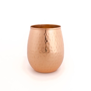 Design moderne, gobelet rond en verre martelé en cuivre pur, gobelet élégant pour les fêtes - Product Image 3