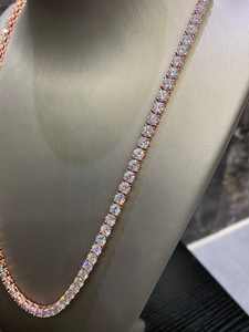 Collier Tennis Style Hip Hop avec Diamant Moissanite Taille Cubique en Argent Sterling 925 Plaqué Or Rose pour Homme – Idéal Anniversaire et Fêtes - Product Image 5